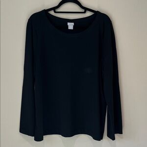 Chico's Ponte Knit Black Long Sleeve Top